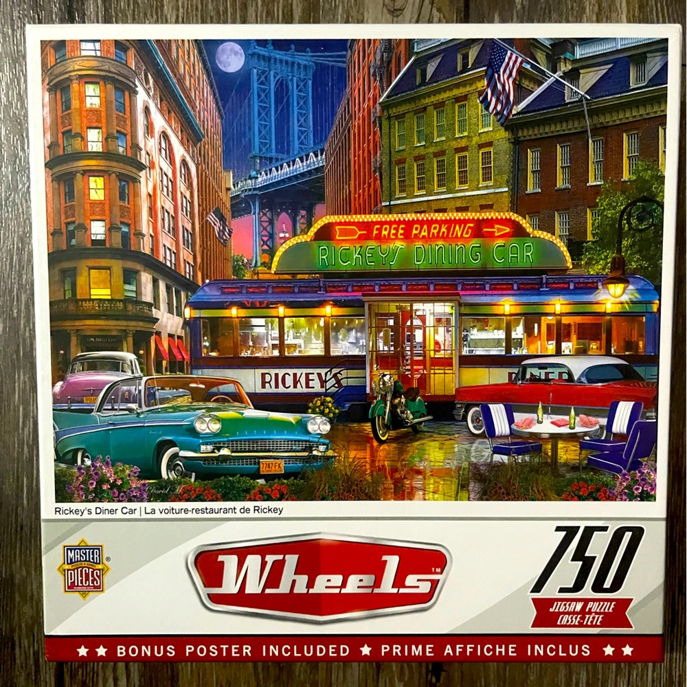 Rickey’s Diner Car from Master Pieces 750 piece puzzle. 🧩